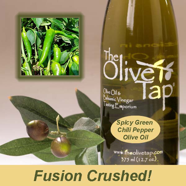 Spicy Green Chili Pepper Olive Oil Fusion Crushed