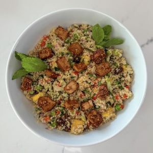 Sunshine Mango Quinoa and Teriyaki Tofu Salad Recipe